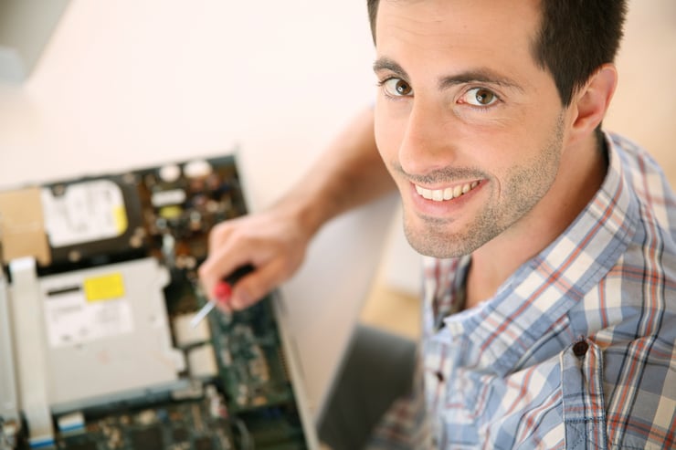 electrician fixing a switch board